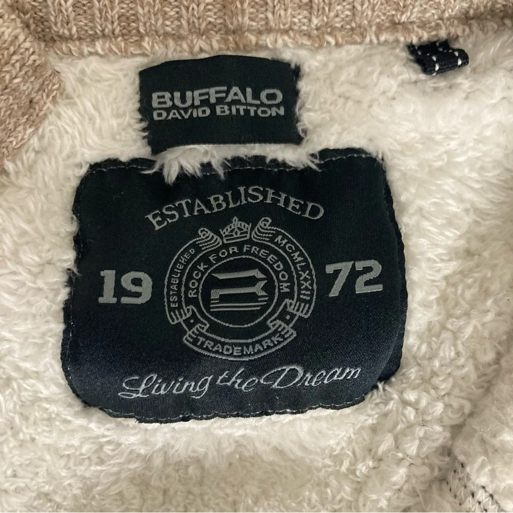 Buffalo David Bitton XL Waffle Knit Fleece Lining Snap Button Weaver Jacket - Picture 3 of 13